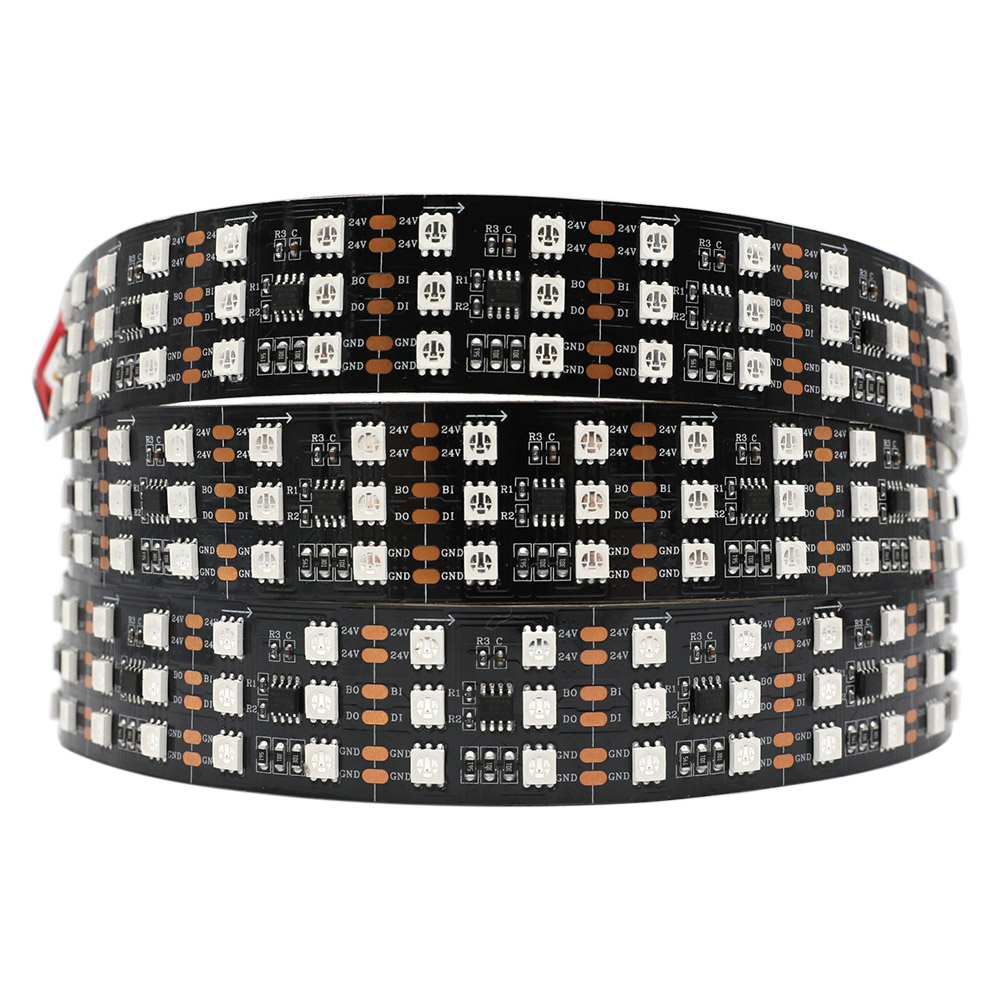 DC24V Brightest Triple Rows TM1934 5050SMD Breakpoint-Resume 16.4Ft 900LEDs Addressable RGB LED Strip Lights DC24V Brightest Triple Rows TM1934 5050SMD Breakpoint-Resume 16.4Ft 900LEDs Addressable RGB LED Strip Lights